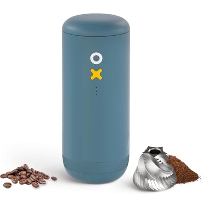 AOOEDDI Burr Coffee Grinder  Electric Portable Small Quiet Adjustable Conical Burr Coffee Bean Mill 20 Grind Settings For Espresso PourOver French Press Moka A Timemore Brand Navy Blue - Image 1