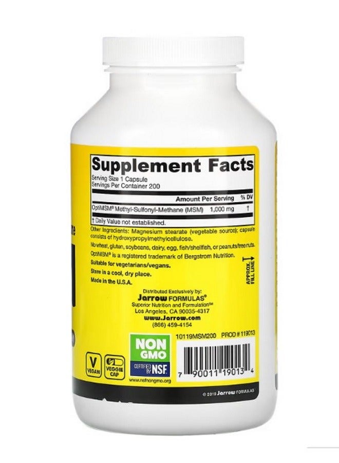jarrow formulas MSM 1000 mg 200 Veggie Caps - Image 2