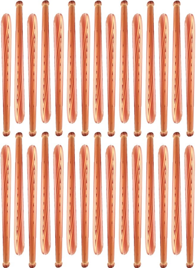 Sonarun 30 Pack 31.5 Inch Inflatable Baseball Bat Grain Pattern Wood Bat Inflates Blow up Baseball Bat for Carnival Pool Water Summer Beach Baseball Party Favors - Image 1
