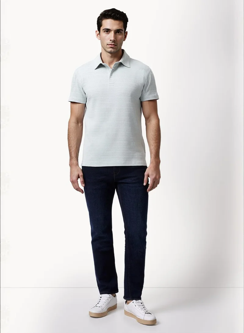 French Connection Textured Button Polo Shirt