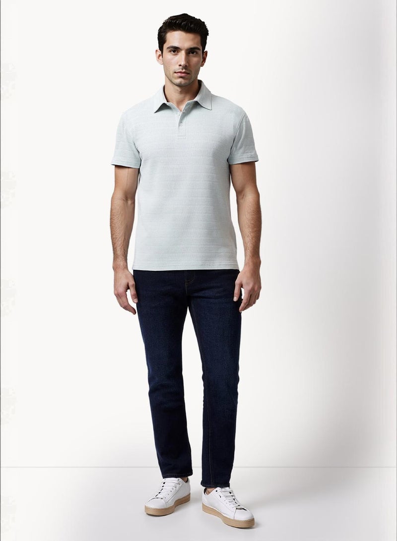 French Connection Textured Button Polo Shirt - Image 3