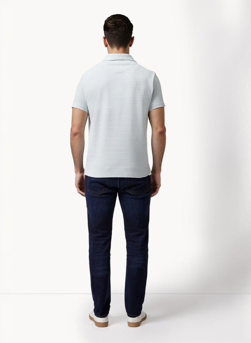 French Connection Textured Button Polo Shirt - Image 2