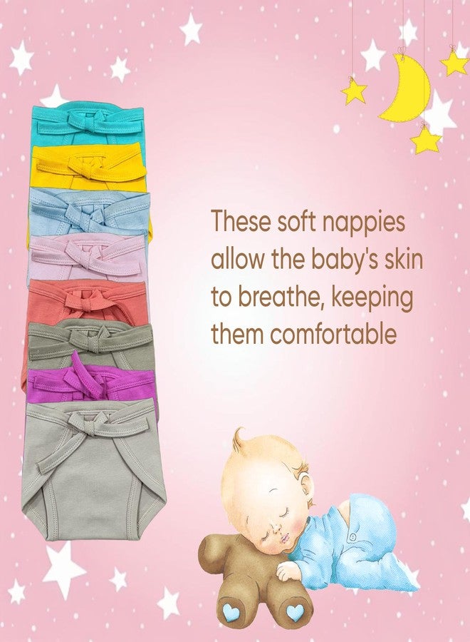 Tiny Blooms Basic Nappy for Baby |100% Cotton | Soft Fabric, Breathable & Gentle Design, Perfect Fit, Premium Comfort for Delicate Skin | Soft Basic Langots | (Pack of 8) (6 to 12 Months) - Image 4