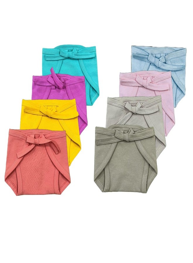 Tiny Blooms Basic Nappy for Baby |100% Cotton | Soft Fabric, Breathable & Gentle Design, Perfect Fit, Premium Comfort for Delicate Skin | Soft Basic Langots | (Pack of 8) (6 to 12 Months)