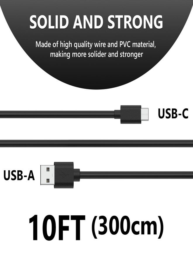 Geekria for Creators USB A to Type C Microphone Cable 10 ft / 3 M, Compatible with FIFINE AmpliGame A6, HyperX QuadCast S, SoloCast, Logitech G Yeti GX, TONOR TC30 Mic Cord (Black) - Image 2