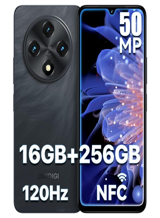 UMIDIGI G100 Unlocked Cell Phone Android 14, 6.9" HD+ 120Hz,Octa-core 16GB +256GB Expand 1TB,GPS Unlocked Smartphone,6000mAh,50MP Triple Camera,Dual 4G LTE Phone, NFC,AI Face Unlock,OTG,Black - Image 1