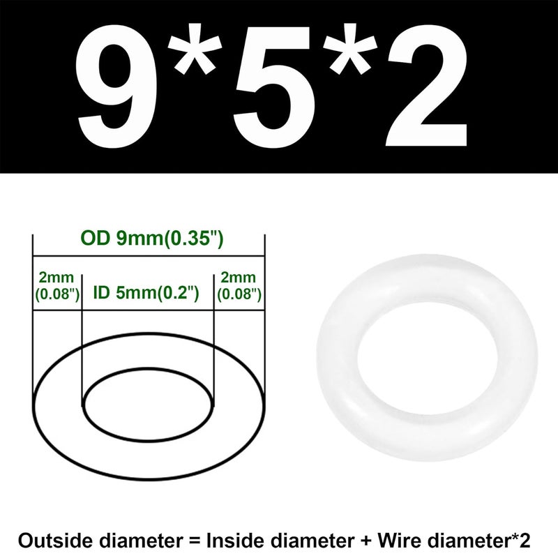 LEPEVNEY Silicone O-Ring, 9mm OD x 5mm ID x 2mm Width, VMQ Seal O Rings Gasket, Pack of 30 - Image 2