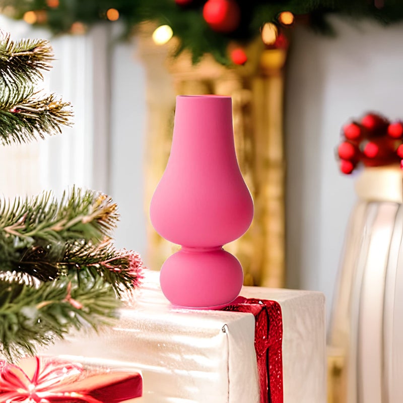 BLOFLO STU Bloflo Hot Pink Ceramic Vase Colorful Colorful Ceramic Vase Modern Flower Flower Vase Pink Round Vase for Centerces Wedding Dinn - Image 5