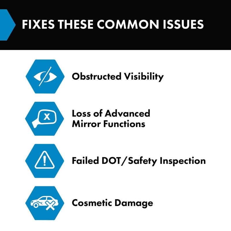 TRQ زجاج مرآة السائق TRQ مع لوحة دعم مدفأة متوافق مع 2017-2021 بويك إنكور 2017-2022 شيفروليه تراكز - Image 2