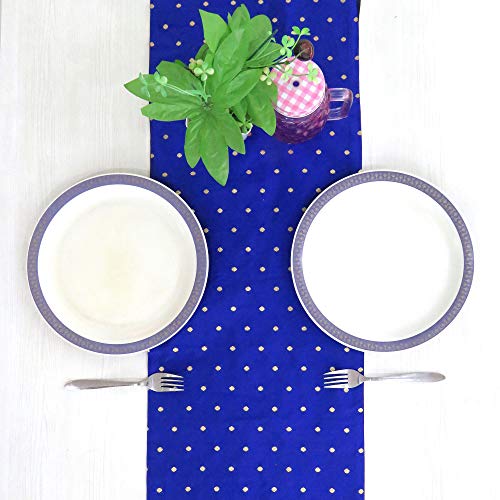 Riara Art Silk Banarsi Brocade Traditional Table Runner for Dining Table 4 & 6 Seater Table Cloth Rectangle Coffee Table Cloth 72x12 Inches (183 x 31 cm) (Royal Blue) - Image 2