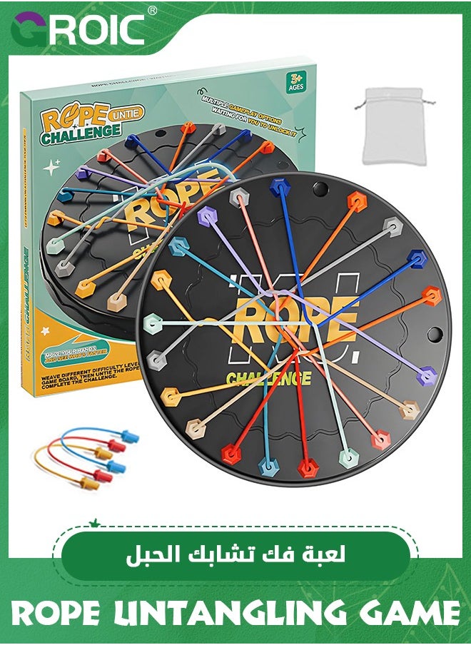 GROIC Rope Untangling Puzzle Games for Kids, Twisted Rope Puzzle Game, Strategy Untangling Challenge Puzzle, Educational Toys for Family Parent-Child Interaction, Travel  - Image 1