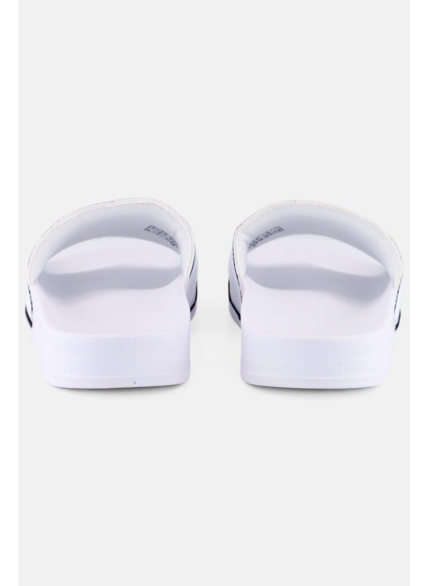 PUMA - Kids Girl Leadcat  Brand Logo Slip On Slides, White - Image 1