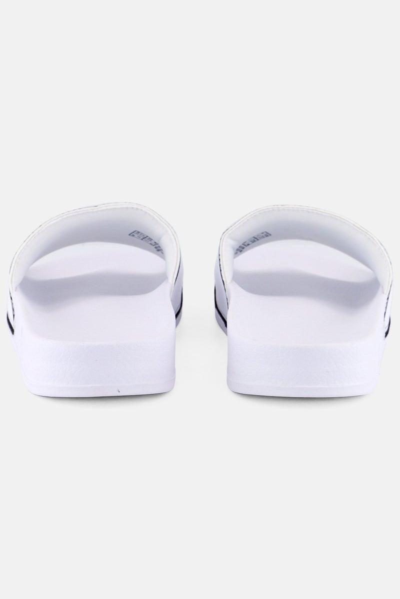 PUMA Kids Girl Leadcat  Brand Logo Slip On Slides, White  - Image 2