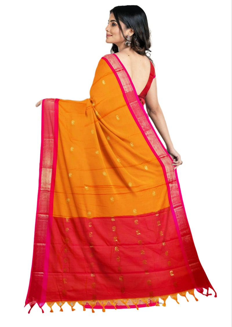 Florely Women's Paithani Cotton Silk Saree With Unstiched Blouse Piece - Image 2