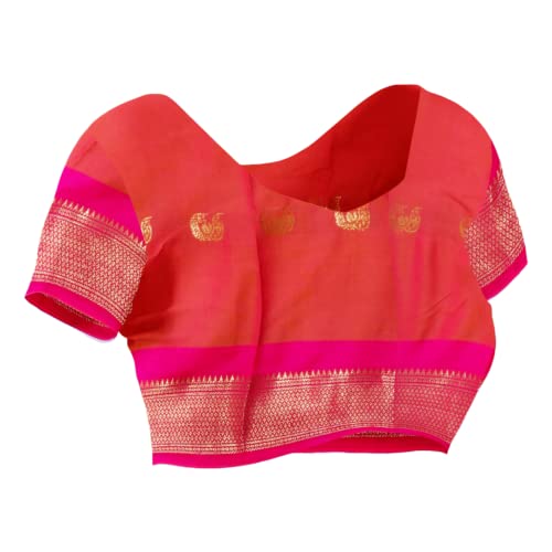 Florely Women's Paithani Cotton Silk Saree With Unstiched Blouse Piece - Image 3