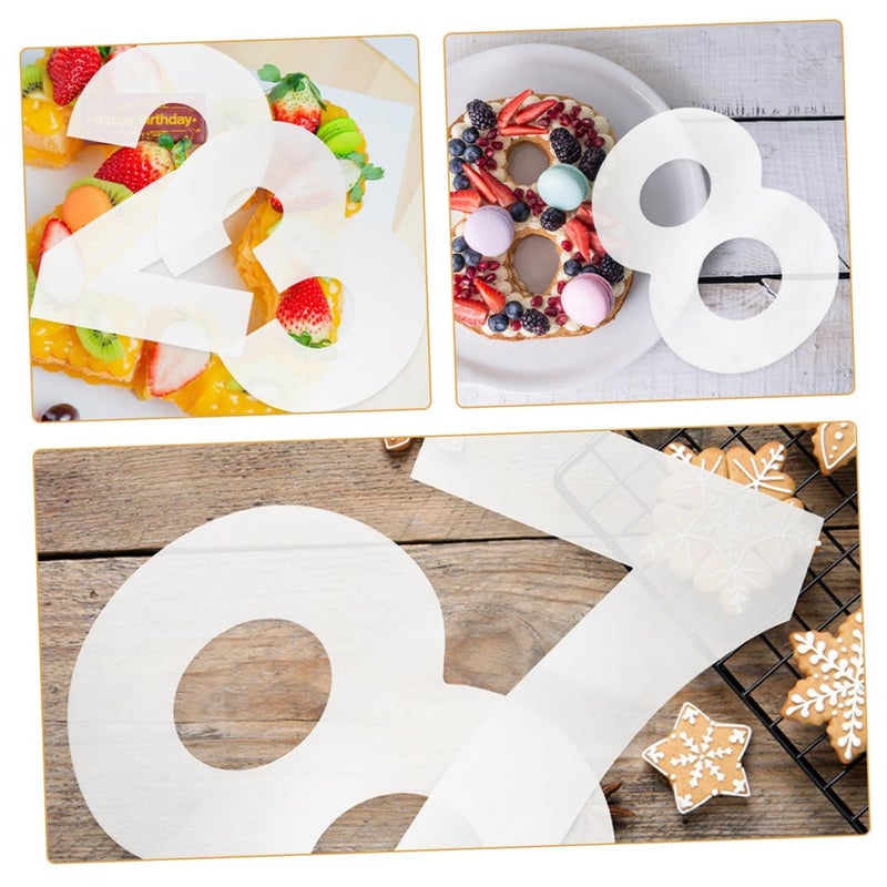 10 Inch Plastic Number Cake Molds Set 0 8 Flat Baking Stencils For Mousse Chocolate Cakes 2 Sets - Image 4