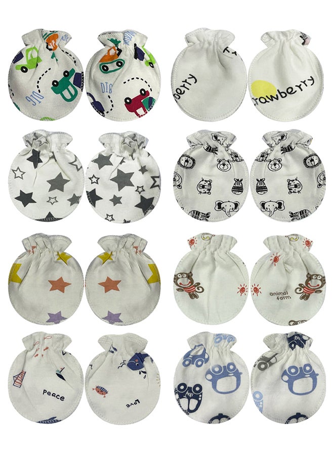 MARGOUN 8 Packs Newborn Baby Mittens Anti Scratch Baby Mittens No Scratch Mittens Baby Gloves for 0-6 Months Boys Girls Multicolour - Image 2