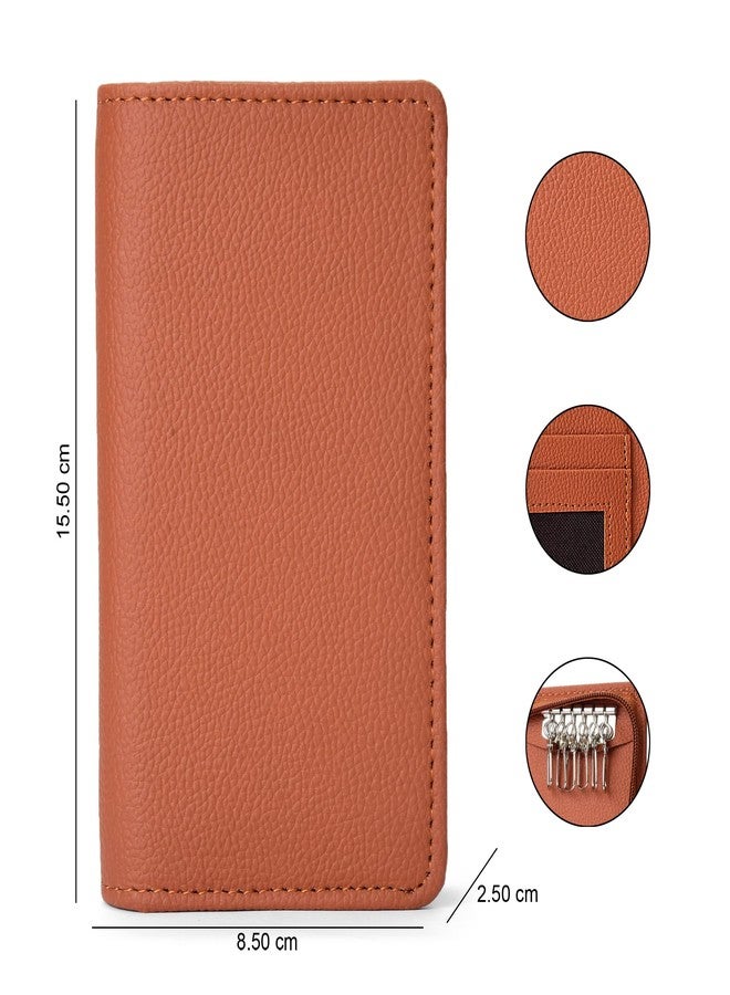essart (Sarvika PU Leather Key Case Pouch Wallet Keychain Key pouch holder Men & Women Key Pouch Holder, Bank Locker Key Pouch with 6 Hooks Zipper Closure (pack of 2) - Image 5
