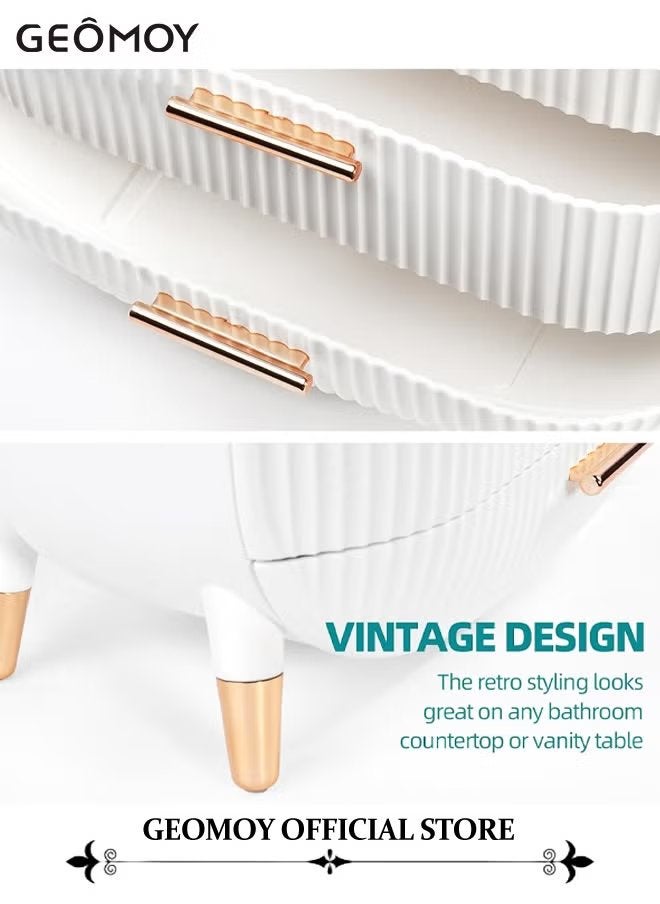 Geomoy Large Cosmetic Makeup Organizer with Drawers and Brush Organizer Dustproof and Waterproof Cosmetics Storage Display Casefor Bathroom Countertop and Bedroom Vanity Dresser - Image 4