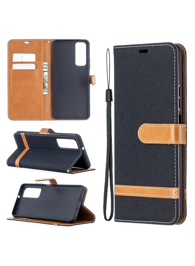 S-TOP Case For Huawei P smart 2021 / Y7a Lite Color Matching Denim Texture Horizontal Flip Leather Case with Holder & Card Slots & Wallet & Lanyard - Image 1