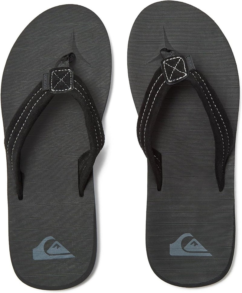 Quiksilver Men's Carver Suede 3 Point Flip Flop Athletic Sandal - Solid Black - Image 4