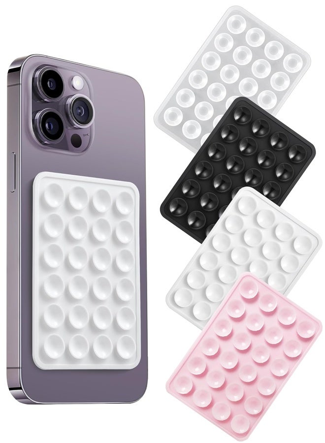 4PCS Silicone Suction Phone Case Mount, Non Slip Sticky Phone Grip for Cellphone, Silicon Adhesive Suction Cup Phone Mount - Image 1