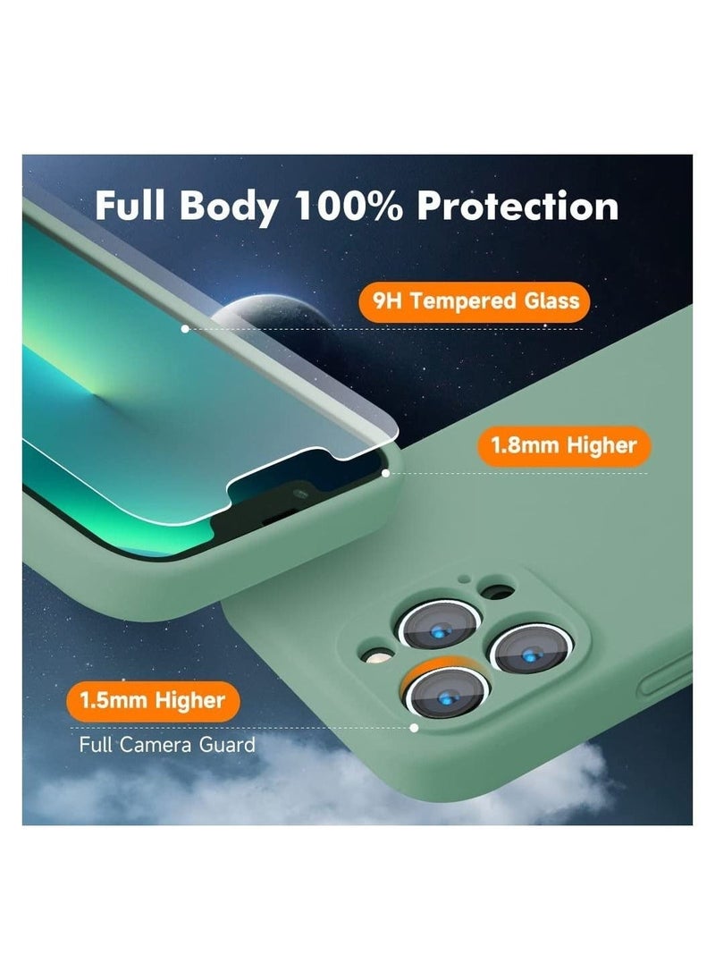 Silicone Magnetic Case for iPhone 12 Pro Max with 2 Pack Tempered Glass Screen Protector Magsafe Case  - Image 4