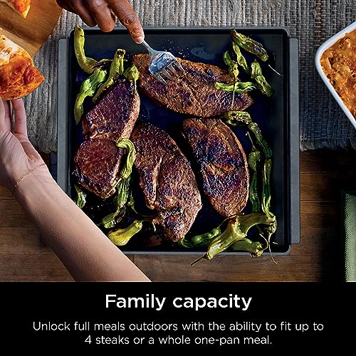 Ninja XSKOCTPN Woodfire Outdoor Cast Iron Pan, Pre-Seasoned, High Heat, Compatible Woodfire Outdoor Oven (OO100 Series), Cast Iron, Black, 12” x 12” - Image 4