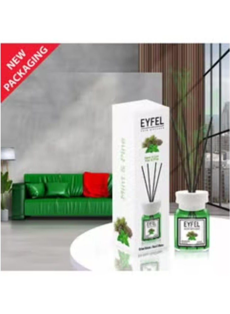 BUYCO EYFEL Reed Diffuser, Mint & Pine - 120ml | Best Home Fragrance | Long-Lasting Eyfel Perfume Aroma Diffuser | Enhance Home Ambiance with Mint & Pine Scent | Perfect for Living Rooms & Bedrooms - Image 1