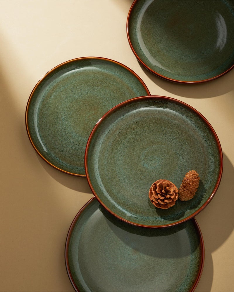 Pokini Stoneware Dinnerware Sets, Ceramic Plates and Bowls Set, Microwave & Dishwasher Safe Kitchen Dishes, Modern Dinner Salad Plates | Cereal Bowls, Dishware Sets Service for 4 Sage Green - Image 5