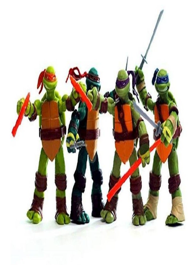 طقم مجسمات شخصيات الأكشن من سلسلة Teenage Mutant Ninja Turtles من 4 قطع 5بوصة - Image 5
