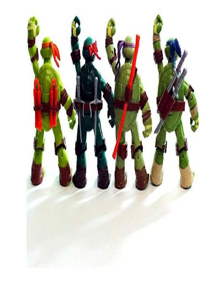 طقم مجسمات شخصيات الأكشن من سلسلة Teenage Mutant Ninja Turtles من 4 قطع 5بوصة - Image 2