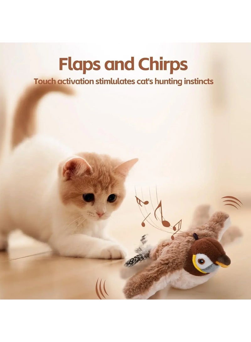 Flappy Chase Interactive Cat Toy - USB Rechargeable Soft Plush Stuffed Squirting Bird Toys Safe Indoor Cat Toys for Indoor Cats, Pet Toy to Stimulate Activity and Fun - Image 2