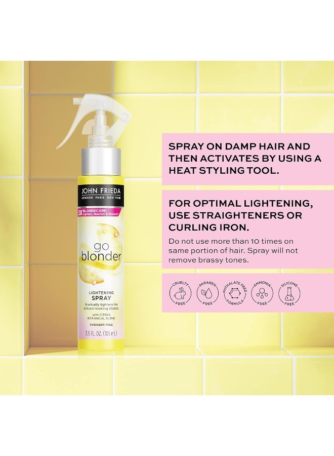John Frieda Sheer Blonde Go Blonder Lightening Spray, Controlled Hair Lightener to Gradually Lighten Hair, with Citrus and Chamomile BlondMend Technology, 3.5 Ounce - Image 4