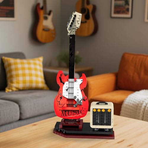 Suplanet Electric Guitar Music Interactive Building Set for Music Lovers Bluetooth Connectivity Reverb Amplifier Collectible Building Kit for Rockers Adults and Kids 500 PCS - Image 5