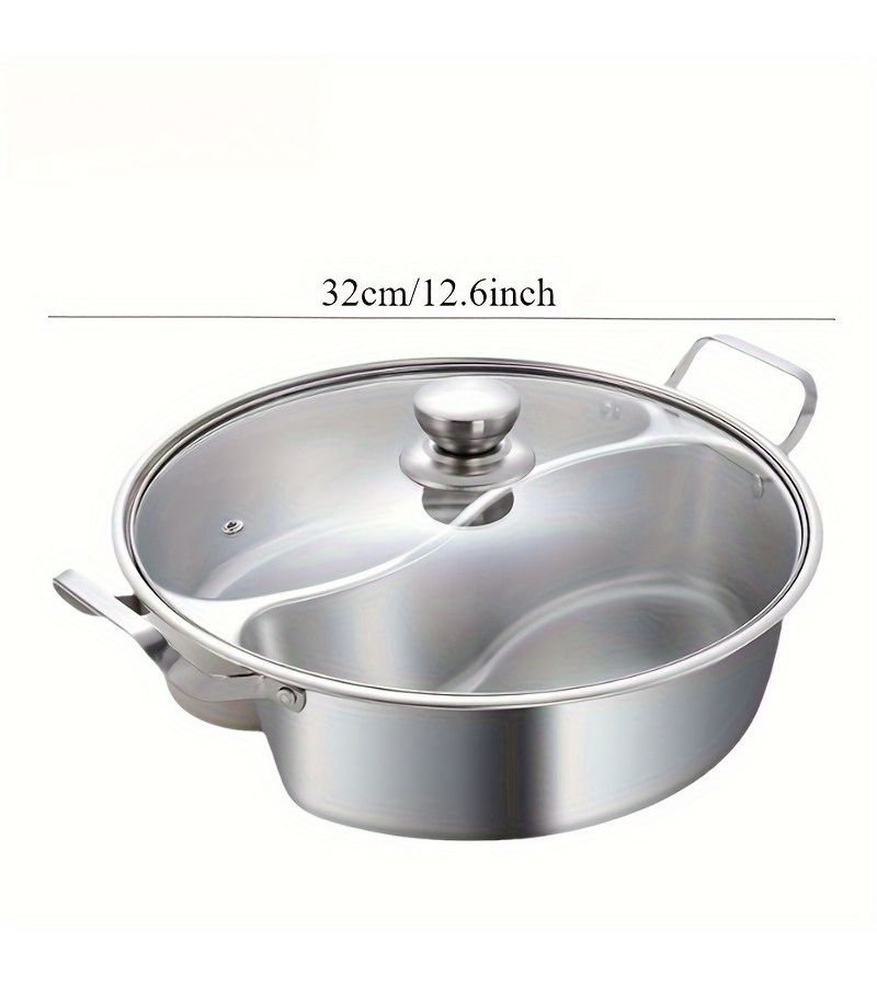 Stainless Steel 12.6 Inch Double Flavor Hot Pot for Induction Cooker - Image 3