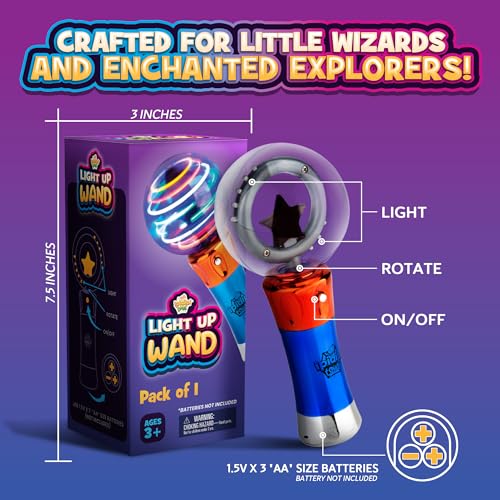 IPIDIPI TOYS Spinning Light Up LED Magic Wand for Kids Easter Basket Stuffers Light Up Toys Goodie Bag Filler Ideal Gift Birthday Party Favors for Boys Girls - Image 5