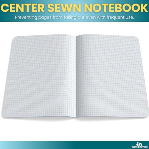 1InTheOffice Quad Ruled Composition Book 7.5 x 9.75, Graph Paper Composition Notebook, Black Marble Cover, Quad Ruled 4x4, 100 Sheets, (12/Pack) - Image 5