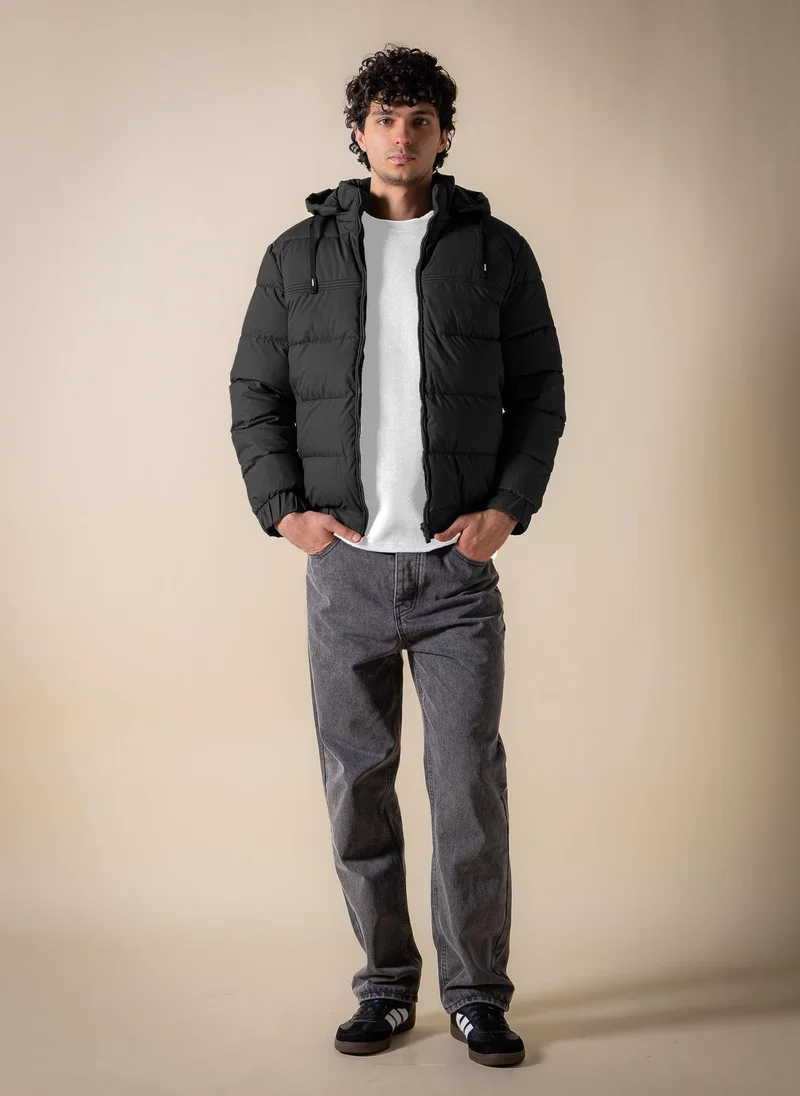 SHAPES Black DETAIL REVERSIBLE PUFFER JACKET for Men | Best Price UAE