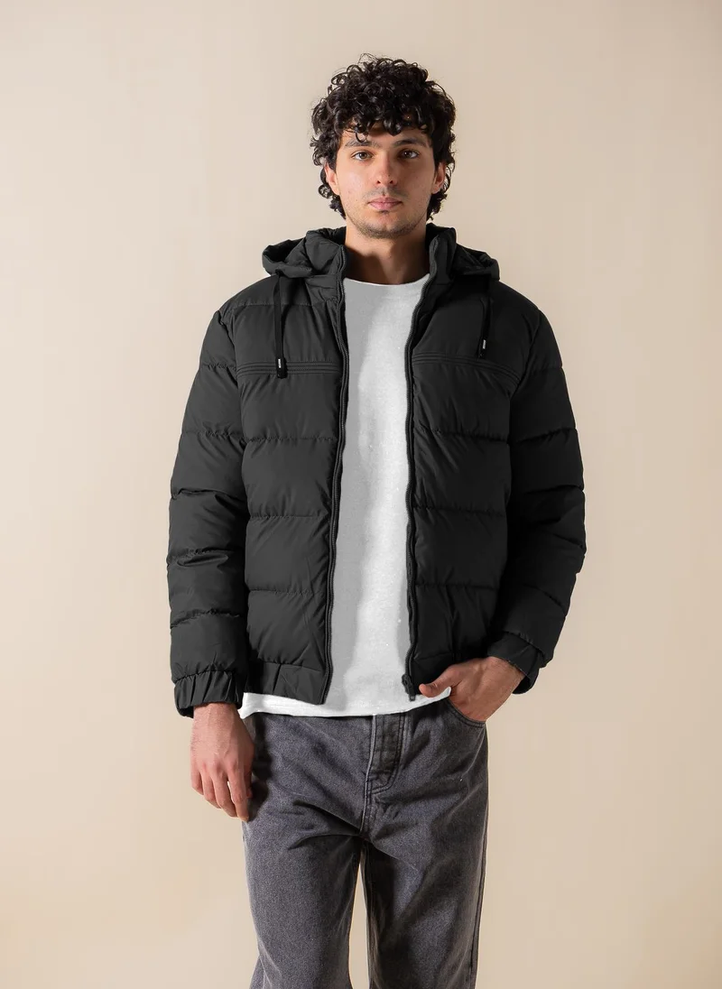 SHAPES DETAIL REVERSIBLE PUFFER JACKET