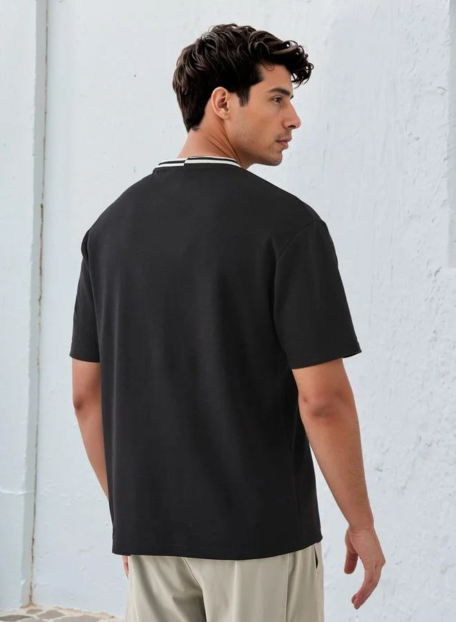 Kappa Kappa Logo Print T-shirt with Contrast Trim