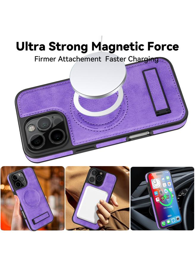 اس-توب جراب لهاتف iPhone 16 Pro Max متعدد الوظائف مزود بحامل MagSafe PU - Image 3