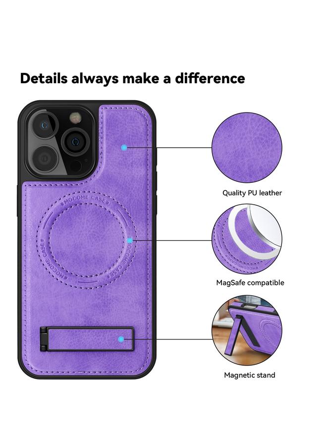 اس-توب جراب لهاتف iPhone 16 Pro Max متعدد الوظائف مزود بحامل MagSafe PU - Image 2