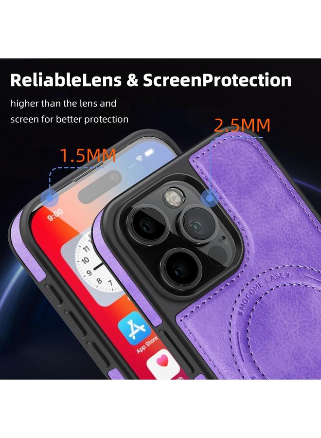 اس-توب جراب لهاتف iPhone 16 Pro Max متعدد الوظائف مزود بحامل MagSafe PU - Image 5