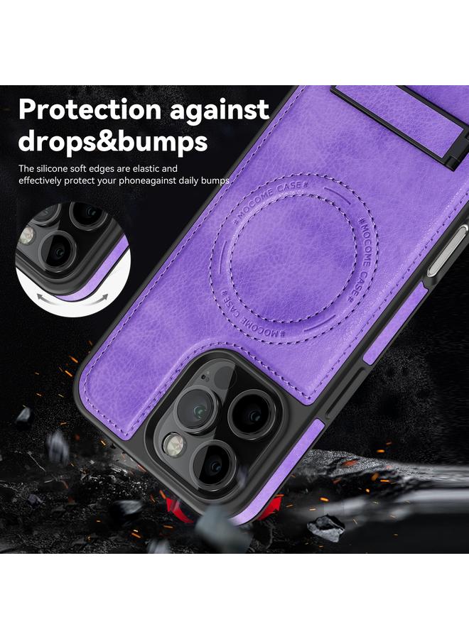 اس-توب جراب لهاتف iPhone 16 Pro Max متعدد الوظائف مزود بحامل MagSafe PU - Image 4