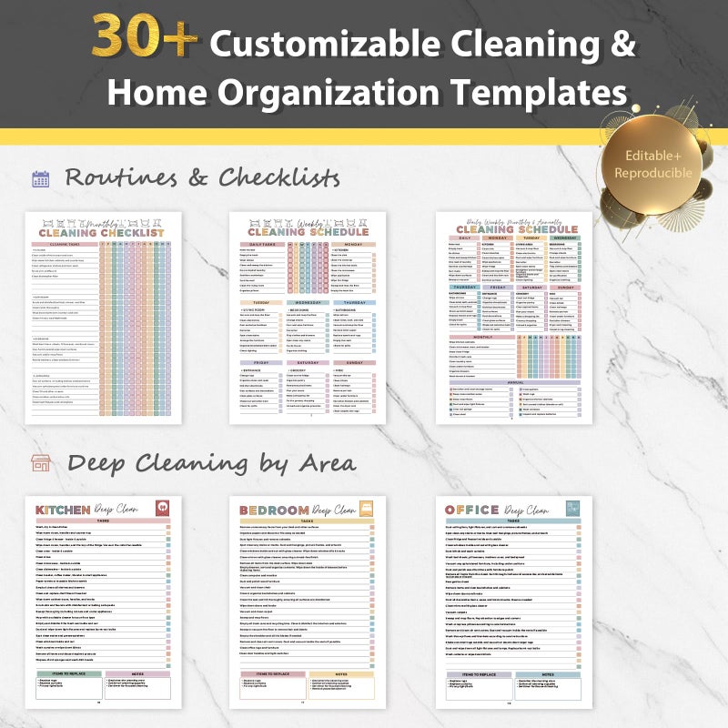 TAMUTO ADHD Cleaning Planner, Weekly and Monthly Organizing Planner with Cleaning Schedule and Checklist for Adults, Women for Household, Home, Kitchen, Bathroom, Bedroom Chores - Image 4