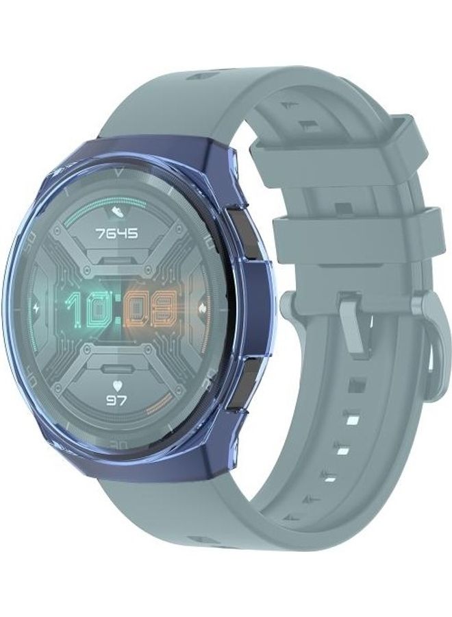 BGM Full Coverage Protective Case With Screen For Huawei Watch GT 2e Transparent Blue - Image 1