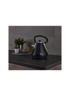 Swan Gatsby Black and Gold 1.7 Litre Pyramid Kettle, 3 KW Rapid Boil, Diamond Pattern Design, Matte Black with Gold Accents, SK14080BLKN  - Image 5