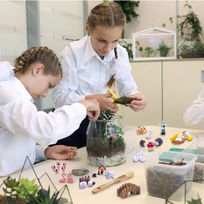 Dracarys Selected 100 Pcs Fairy Garden Accessories, Mini Resin Animals, Miniature Figurines, Micro Landscape Ornaments Kit, Garden DIY Animals, Environmental Resin, Forest Encounters - Image 3