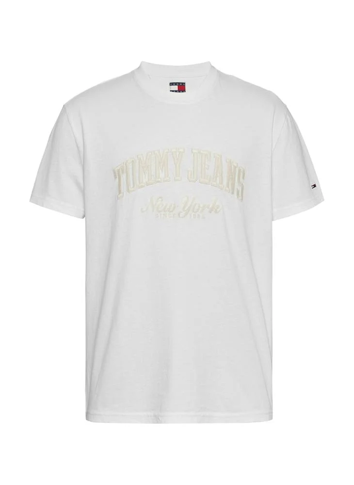 تومي جينز Logo Print  Crew Neck T-Shirt